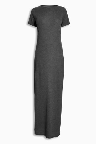 Charcoal Short Sleeve Maxi Dress